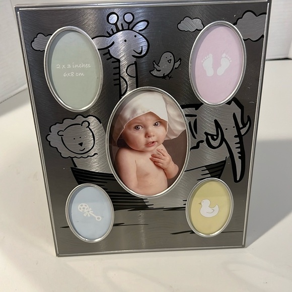 BABY COLLAGE CRAME Silver background Noah’s Arc - Picture 1 of 7